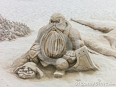 Lord of the Rings sand sculpture Editorial Stock Photo