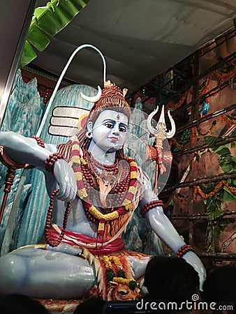 Lord Shiva in blue during the festival of Ganesh Chaturthi Editorial Stock Photo