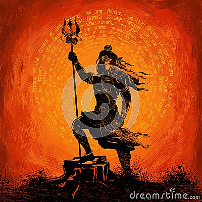 Lord Shiva Indian God of Hindu Vector Illustration