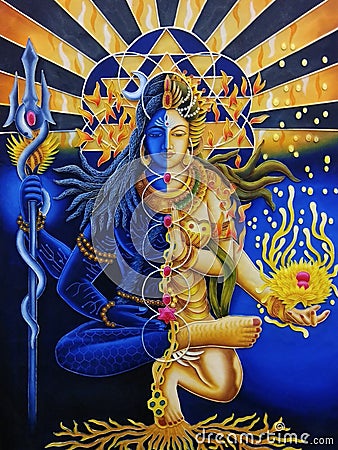 Lord Shiva and Parvati Stock Photo