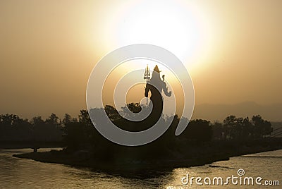 Lord Shiva Sunrise, Haridwar, India Stock Photo