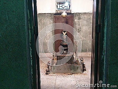 The Lord Shiva symbol aur statue from Kone Howrah this is the front view of the Lord Shiva temple Stock Photo