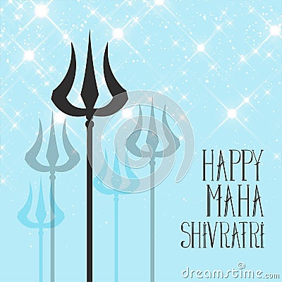 Lord shiva trishul background for maha shivratri festival Vector Illustration