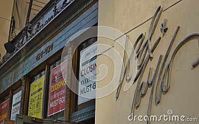Lord & Taylor New York Flagship Manhattan Store Sign Closing Sale Out of Business Posters Editorial Stock Photo