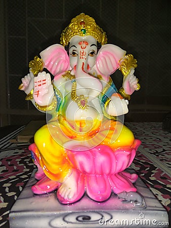 Lord vinayaka ganesh idol with focus Stock Photo