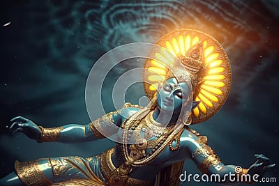 lord vishnu creating the universe generative AI Stock Photo