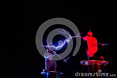 Lords of Lightning high voltage electricity show Editorial Stock Photo