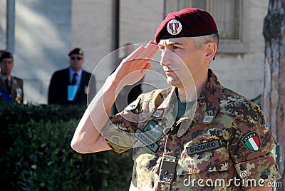 Lorenzo D'addario General Commander of the folgore Parachute Brigade Editorial Stock Photo