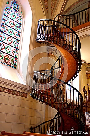 Loretto Chapel, Miraculous Staircase Stock Photo