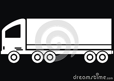 Lorry - black background Vector Illustration