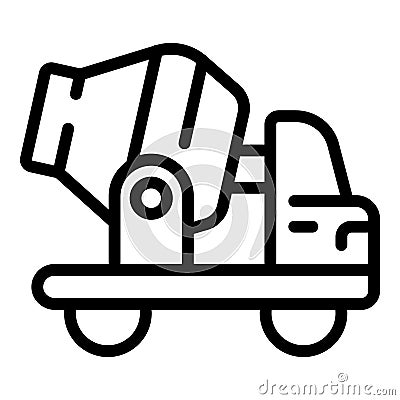 Lorry cement mixer icon outline vector. Site construction Vector Illustration