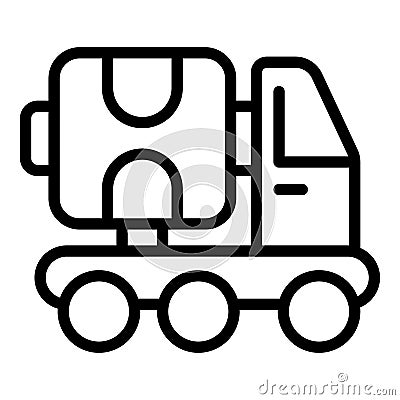 Lorry cement mixer icon outline vector. Site truck Vector Illustration