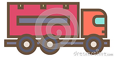 Lorry color icon. Cargo truck. Shipping transport Vector Illustration