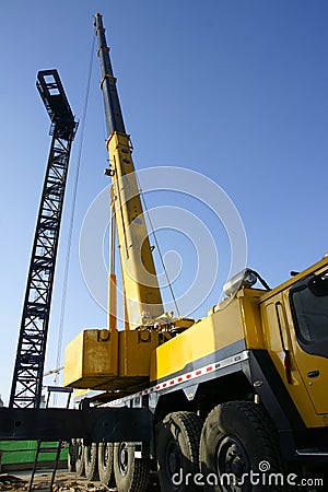 Lorry crane Stock Photo