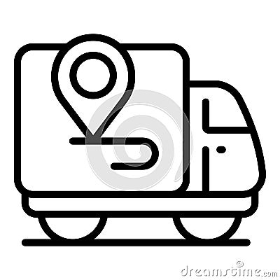 Lorry delivery icon outline vector. Fast truck Vector Illustration