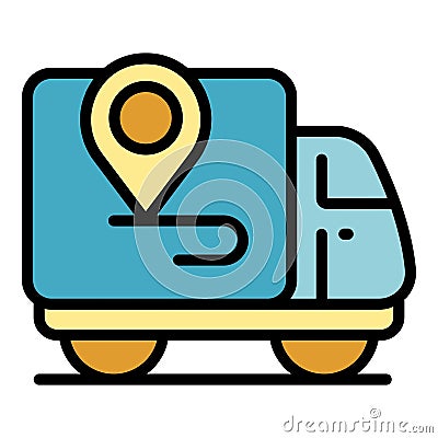 Lorry delivery icon vector flat Stock Photo