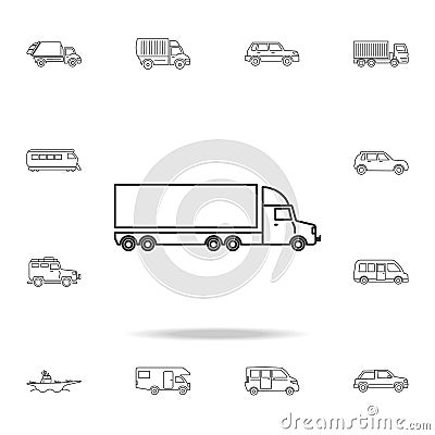 lorry with a trailer icon. Detailed set of transport outline icons. Premium quality graphic design icon. One of the collection ico Stock Photo