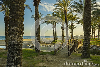 Los Alamos beach, Torremolinos city, Malaga province, Andalucia, Spain Stock Photo