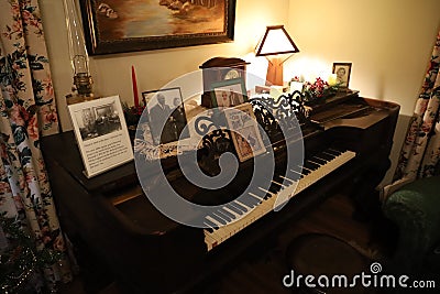 Los Altos historical home and piano Editorial Stock Photo