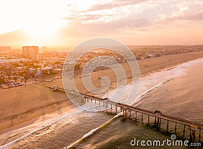 Los Angeles aerial sunrise Stock Photo