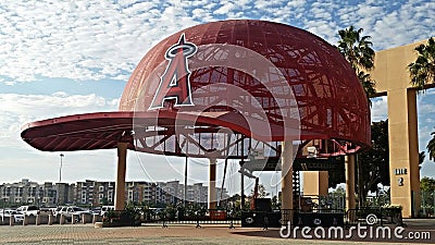 Los Angeles Angel Stadium giant caps Editorial Stock Photo
