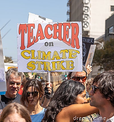 Youth Climate Change March Los Angeles Editorial Stock Photo