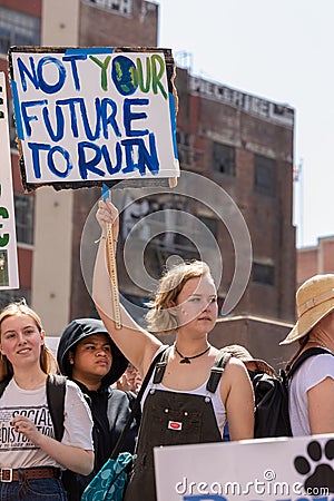 Youth Climate Change March Los Angeles Editorial Stock Photo