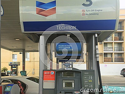 USA, Marijuana sale on petrol station Editorial Stock Photo