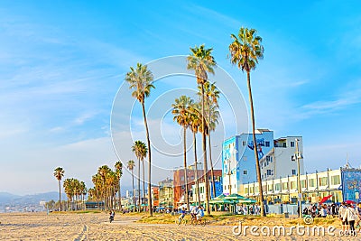 Los Angeles, California - December 29, 2022: Sunny December Bike Ride - Enjoying the Scenic Path at Venice Beach Editorial Stock Photo