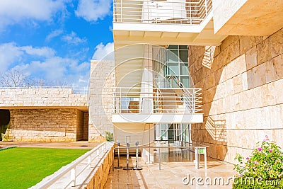 Los Angeles, California - January 6, 2023: Exterior Stairs at Getty Center Editorial Stock Photo