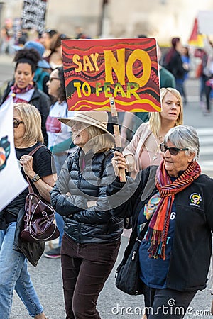 Women`s March Los Angeles 2020 Editorial Stock Photo