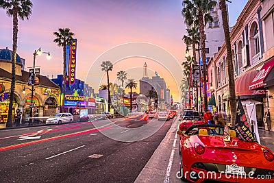 Hollywood Boulevard California Editorial Stock Photo