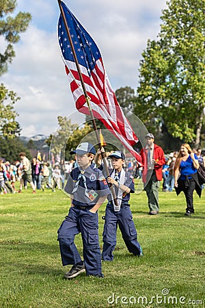 LOS ANGELES, CALIFORNIA - MAY, 26, 2018: Hundreds of scouts of a Editorial Stock Photo