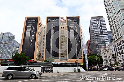 Los Angeles, California: Mural Billboard Campaign To Promote the new iPhone 15 Pro Titanium Editorial Stock Photo