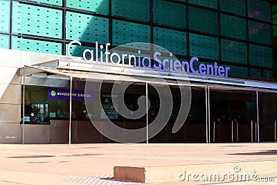 California Science Center Museum (ScienCenter) located at 700 Exposition Park Dr., Los Angeles Editorial Stock Photo