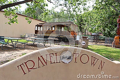 Los Angeles, California: TRAVEL TOWN MUSEUM, transport and trains museum located at 5200 Zoo Drive Editorial Stock Photo
