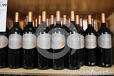 Gainey Vineyard merlot 2017 wine Editorial Stock Photo