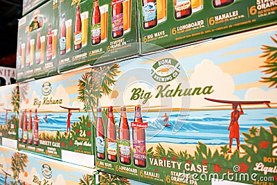 Kona beer variety pack at store Editorial Stock Photo