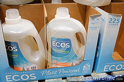 Ecos laundry detergent at store Editorial Stock Photo