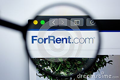 Los Angeles, California, USA - 29 Jule 2019: Illustrative Editorial of FORRENT.COM website homepage. FOR RENT logo Editorial Stock Photo