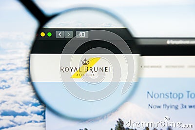 Los Angeles, California, USA - 21 March 2019: Illustrative Editorial of Royal Brunei website homepage. Royal Brunei logo Editorial Stock Photo