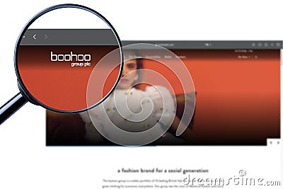 Los Angeles, California, USA - 11 Martha 2023: Boohoo Group plc website homepage. Boohoo Group plc logo visible. Editorial Stock Photo