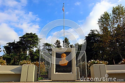 Los Angeles, California: William Mulholland Memorial located at Riverside Dr and Los Feliz Blvd, Los Angeles Editorial Stock Photo