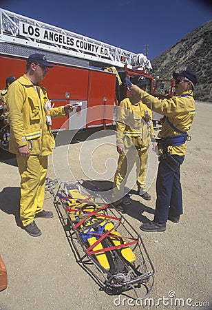 Los Angeles County Rescue crew Editorial Stock Photo