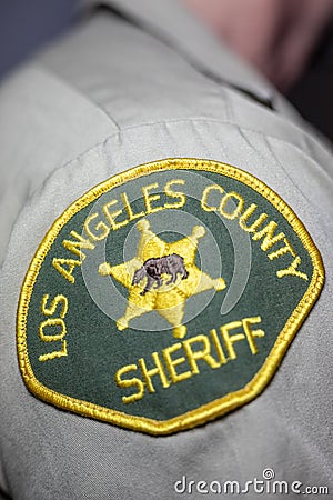 Los Angeles County Sheriff`s Department shoulder patch Editorial Stock Photo