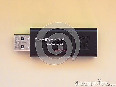 LOS ANGELES - FEB 2020: Kingston flash drive Editorial Stock Photo