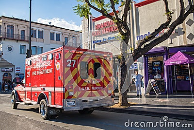 Los Angeles Fire Department ambulance Editorial Stock Photo