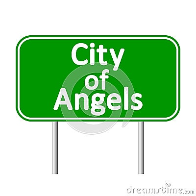 Los Angeles green road sign Stock Photo
