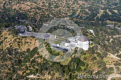 Los Angeles Griffith Observatory city building aerial view photo Stock Photo
