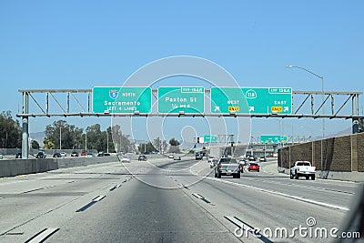 Los Angeles highway traffic Editorial Stock Photo